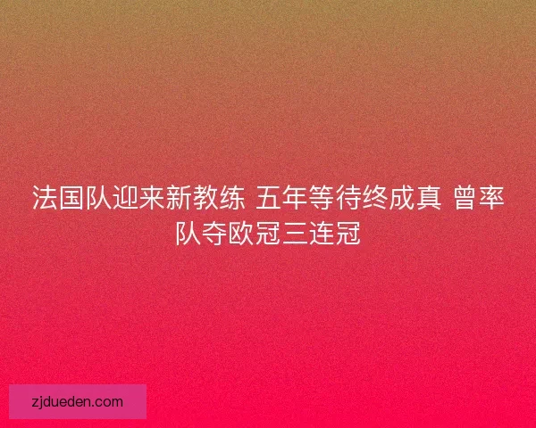 法国队迎来新教练 五年等待终成真 曾率队夺欧冠三连冠